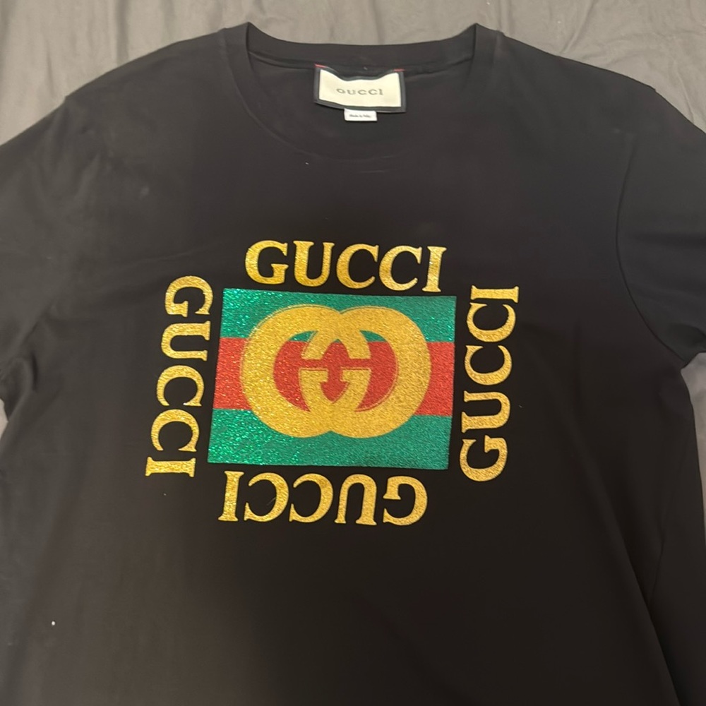 Gucci Shirt Glitter Logo